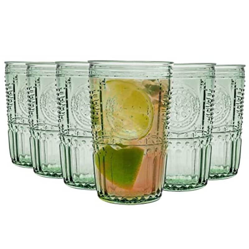 Bormioli Rocco Set of 6 Romantic Cooler Drinking Glasses - 16 oz.