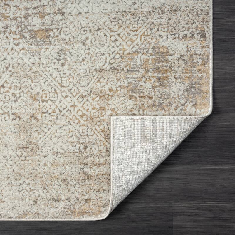Bailey Transitional Distressed Beige/Brown Performance Indoor Area Rug by Sevita