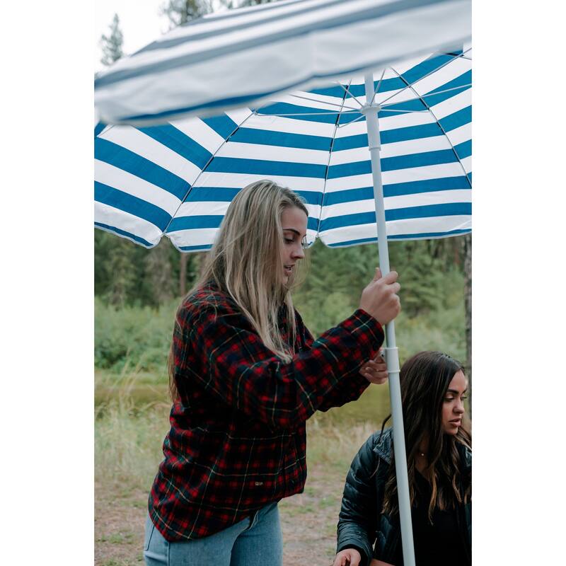 Stansport Picnic Table and Umbrella Combo - Brown