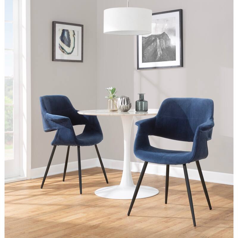 Silver Orchid Fauske Upholstered Chair with Metal Legs - Set of 2
