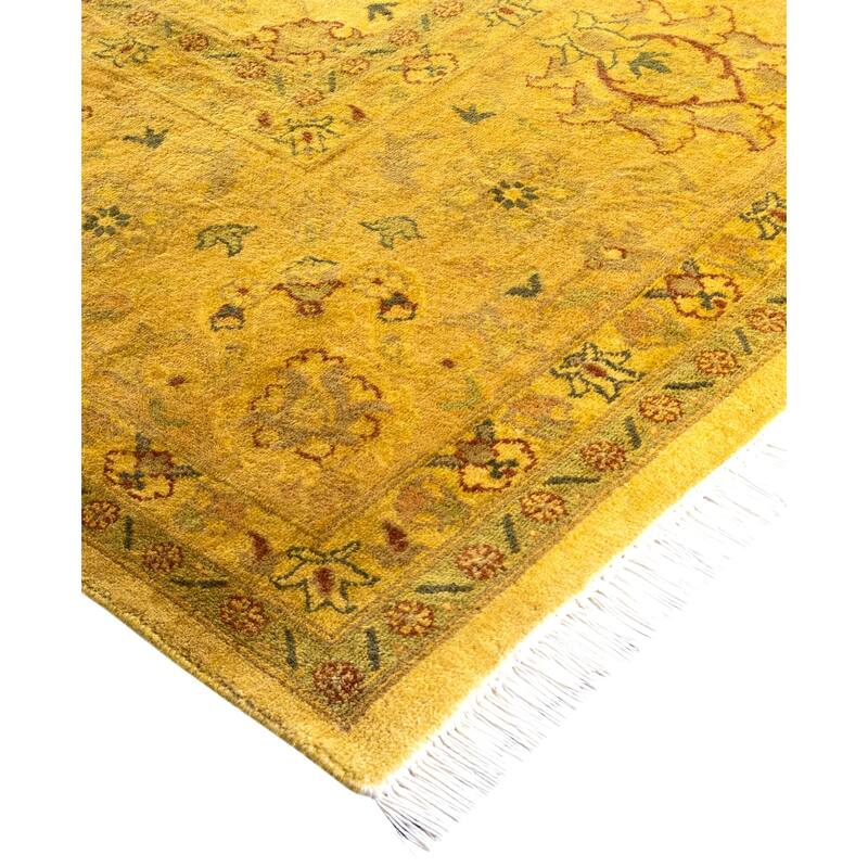 Overdyed One-of-a-Kind Hand-Knotted Area Rug - Yellow - 8' 0" x 10' 3"