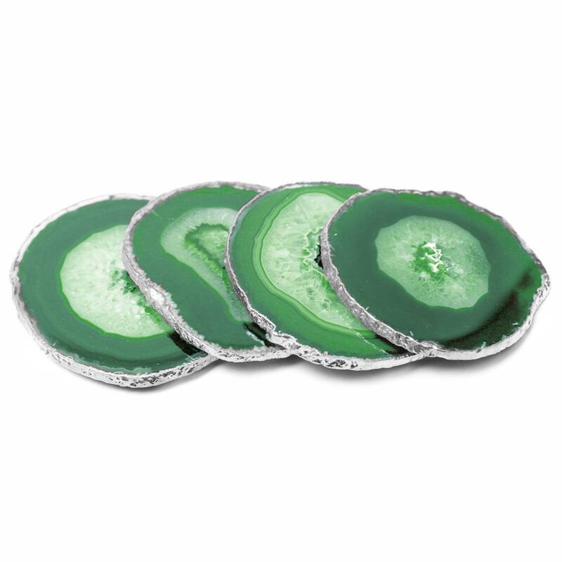 Modern Home Set of 4 Natural Agate Stone Coasters