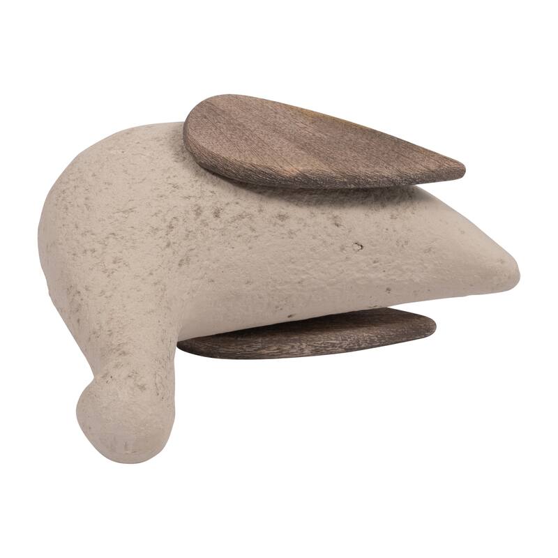 Ceramic Hand-Carved Bird Decorative Figurine - Ivory