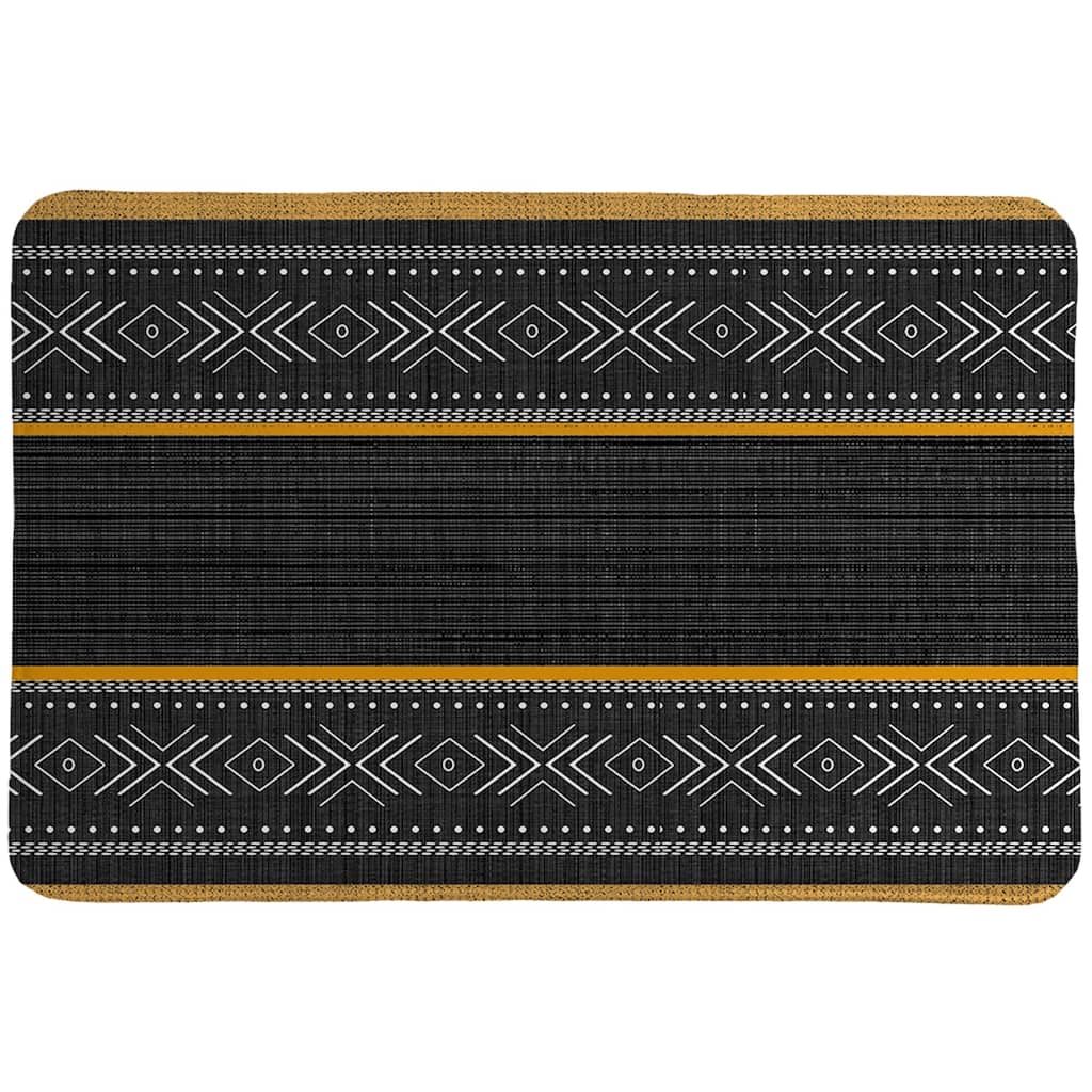 Laural Home Sierra Black and Mustard II Memory Foam Rug