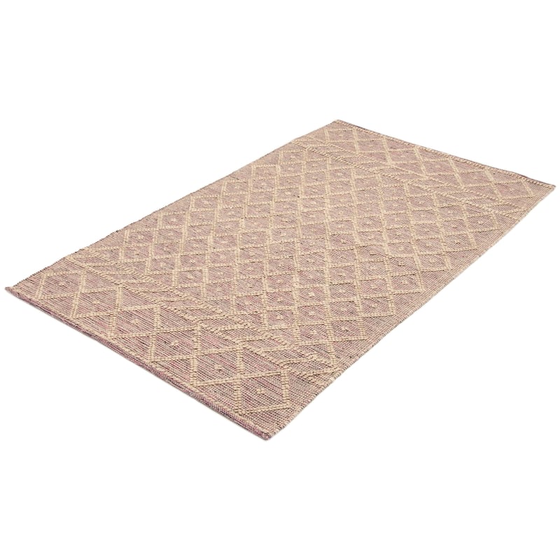ECARPETGALLERY Braid weave Sienna Khaki Wool Rug - 4'10 x 8'2