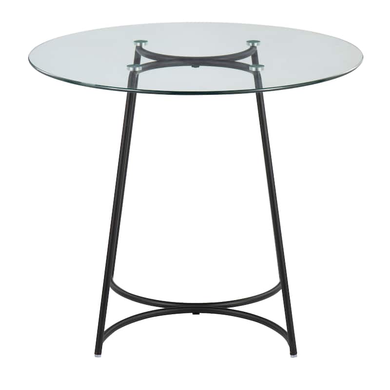 Silver Orchid Cece Dinette Table - Black Metal/Clear Glass