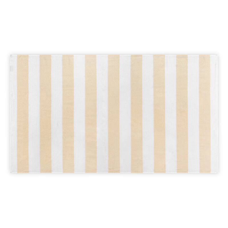 Tina Coloured Beach Towel - White/Lemon