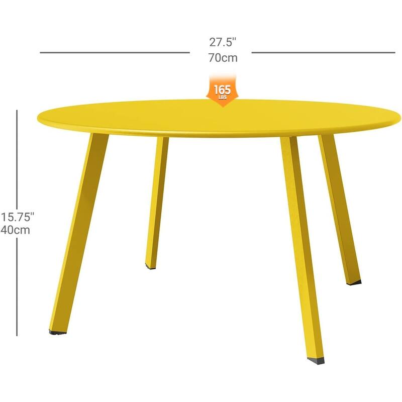 Outdoor Round Coffee Table, 28'' Patio Side Table for Backyard Patio Deck