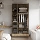 preview thumbnail 57 of 72, Rattan-Accented Wardrobe - Spacious Clothing Organizer with Style