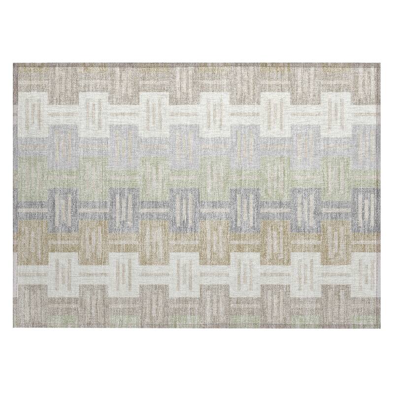 Machine Washable Indoor/ Outdoor Modern Wamego Chantille Rug