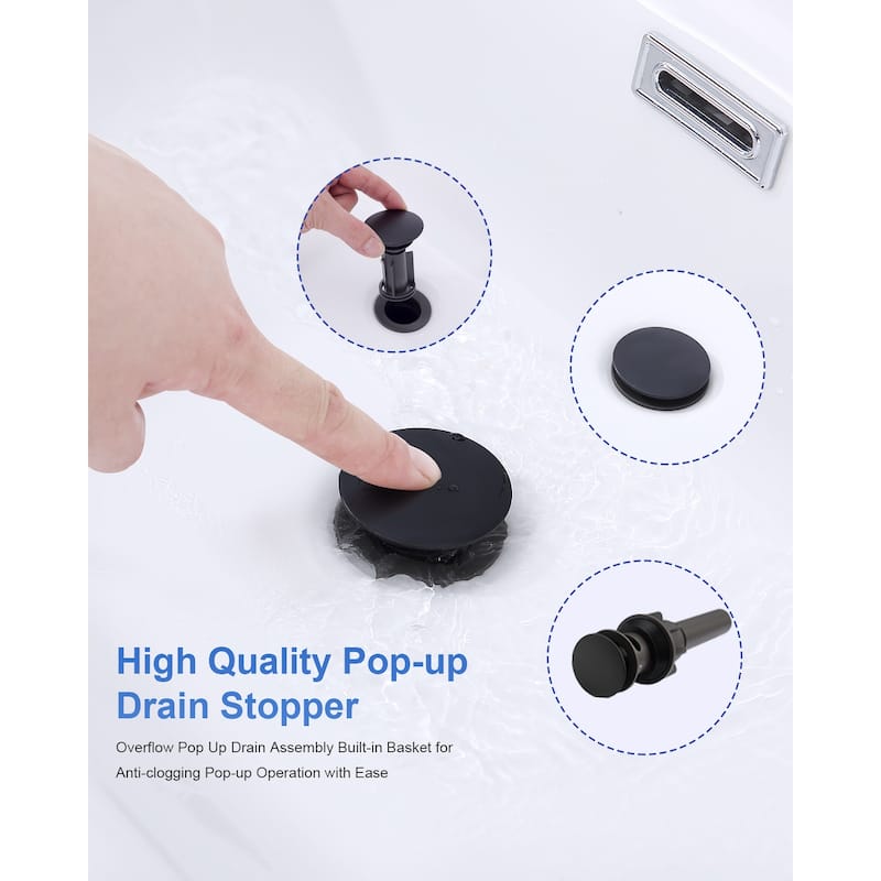 Bathroom Faucet with Pop-up Drain & Supply Hoses 2-Handle 360 Degree High Arc Swivel Spout Centerset 4 Inch Vanity Sink Faucet