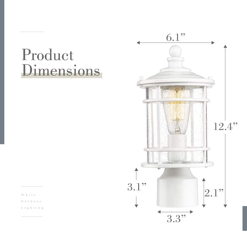 12.5 Inch Outdoor Post Light Lantern with Seeded Glass