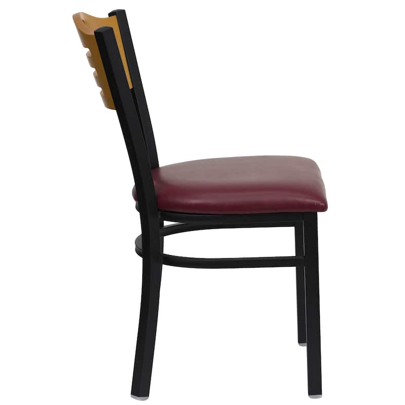 Slat Back Metal Restaurant Chair - 16.75"W x 21.5"D x 32.75"H
