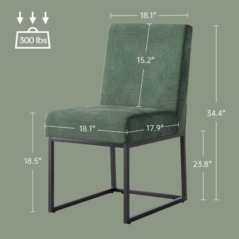 Mid Century Modern Dining Chair with Black Metal Legs
