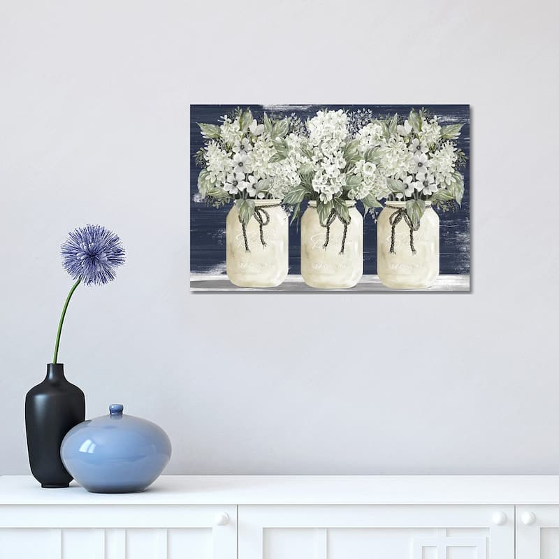 iCanvas "White Floral Trio" by Cindy Jacobs Canvas Print - 12x18x1.5