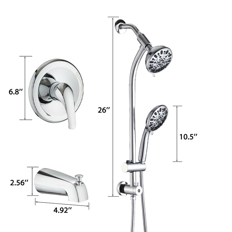 Tool-Free Shower Combo 7-Spray 1.8GPM