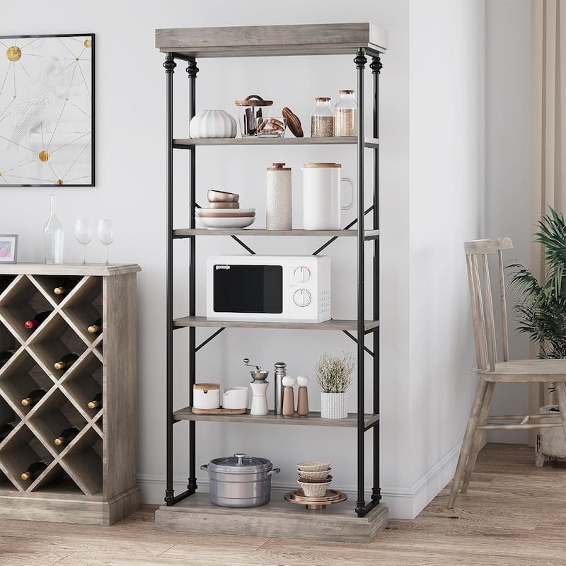 73.6" Tall Industrial 6-Tier Bookshelf Freestanding Bookcase with Shelves