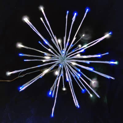 Christmas LED Spritzer Pure White and Blue 16 Inch