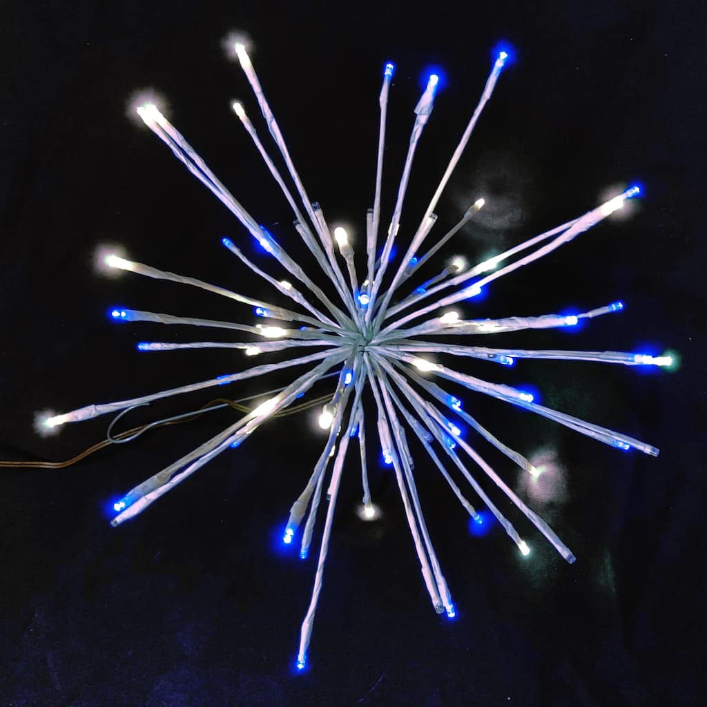 Christmas LED Spritzer Pure White and Blue 16 Inch