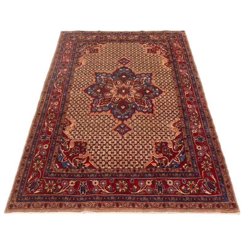 ECARPETGALLERY Hand-knotted Kayseri Vintage Brown Wool Rug - 5'2 x 7'10