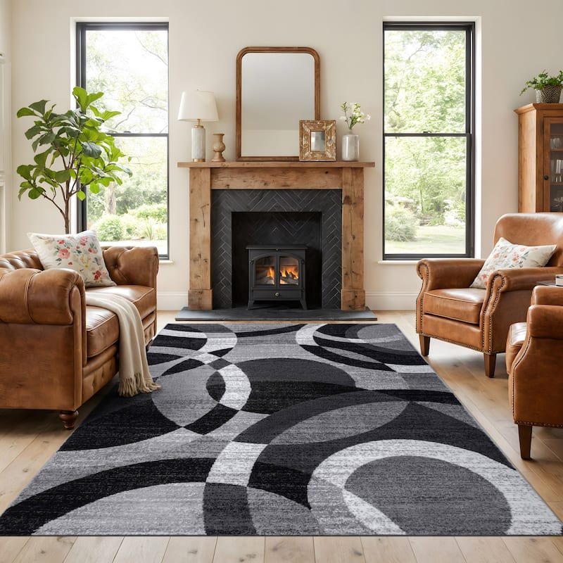 World Rug Gallery Geometric Circles Area Rug