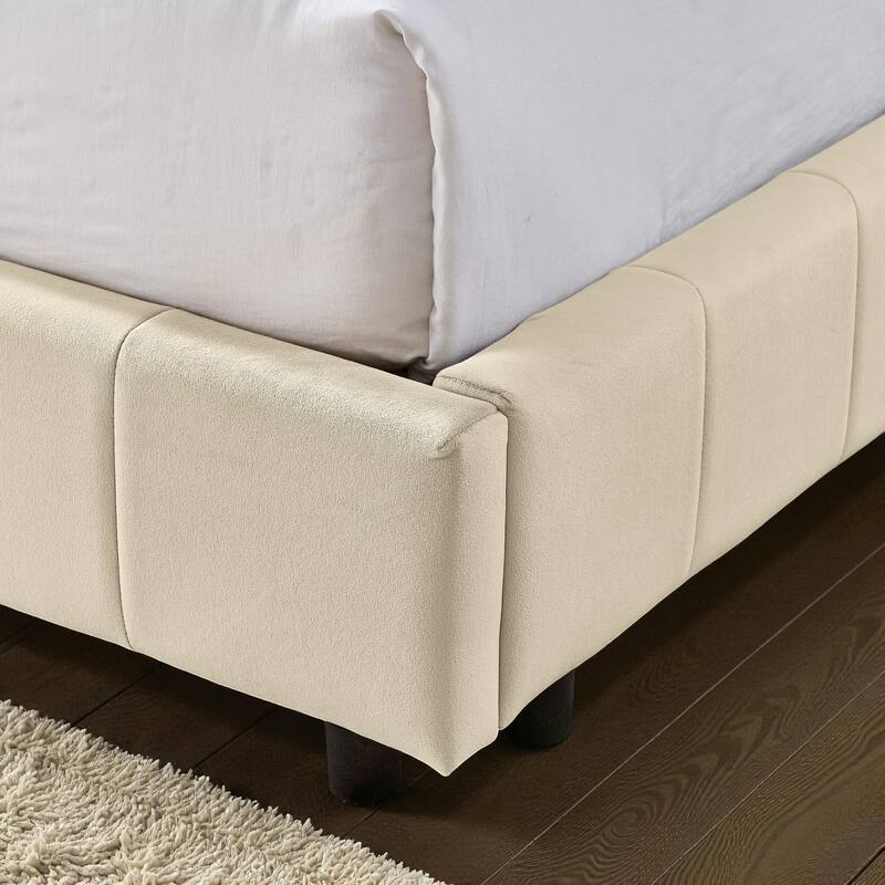 Full Size Velvet Upholstered Tufted Daybed Frame with Backrest and Armrest, Mid-Century Sofa Bed for Bedroom or Living Room