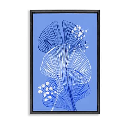 Stupell Layered Blue Gingkoes Framed Floater Canvas Wall Art Design By Martina Pavlova