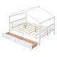 preview thumbnail 7 of 9, Full Size Solid Pine Wood House Bed with 2 Drawers, White