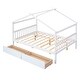preview thumbnail 28 of 58, Wooden House Bed with 2 Drawers, Headboard & Footboard