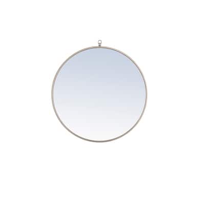 Strick & Bolton Patti Metal 28-inch Round Mirror with Decorative Hook