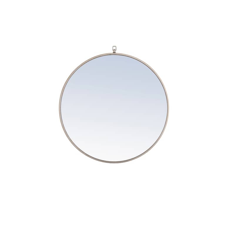 Strick & Bolton Patti Metal 28-inch Round Mirror with Decorative Hook