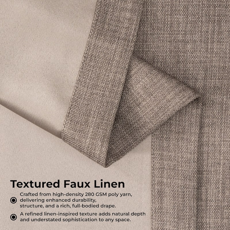 Exclusive Fabrics Textured Faux Linen Extra Wide Curtains Rod Pocket Single Panel (1 Panel)