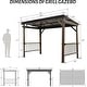 preview thumbnail 6 of 27, Domi 6.5 ft. x 12 ft. Hardtop Grill Gazebo with 2 Side Shelves and Ceiling Hooks, Outdoor BBQ Canopy