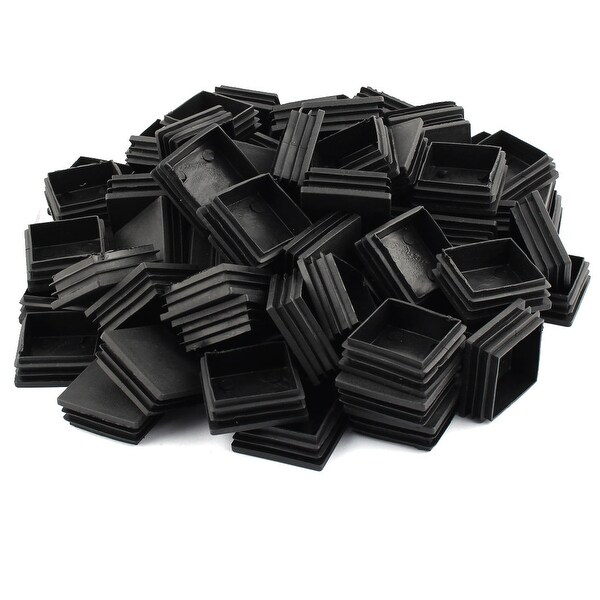 Unique Bargains Home Plastic Square Shaped Table Cabinet Legs Tube Insert Black 50 x 50mm 80 Pcs