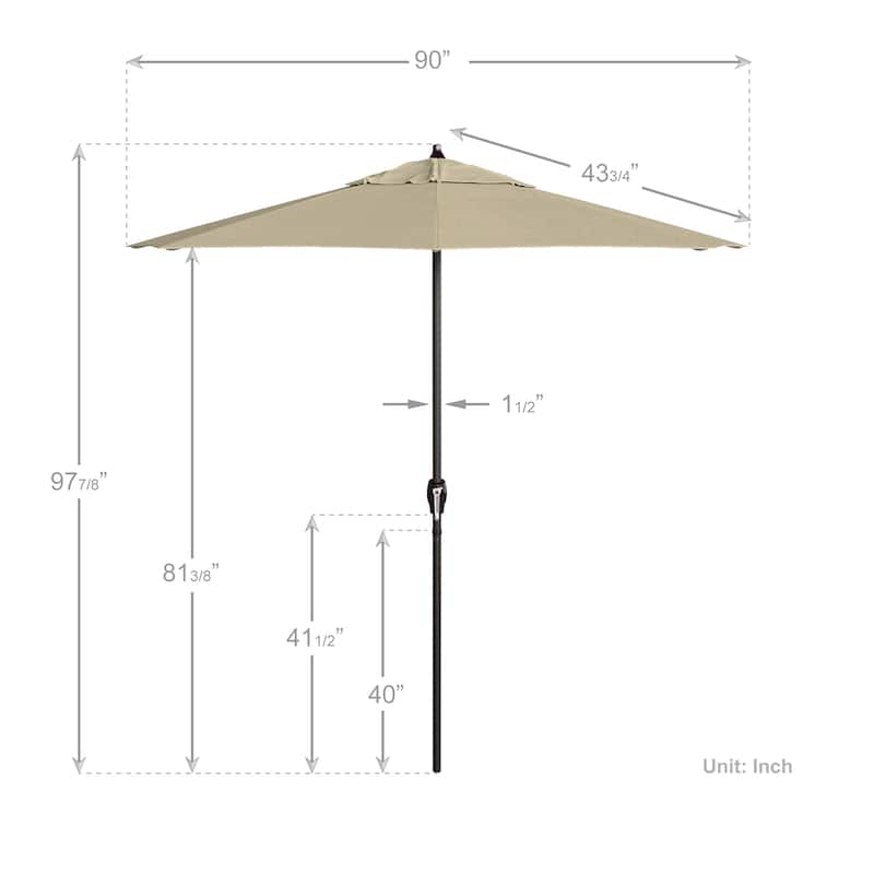 North Bend 7.5-foot Crank Lift Auto Tilt Sunbrella Fabric Patio Umbrella by Havenside Home