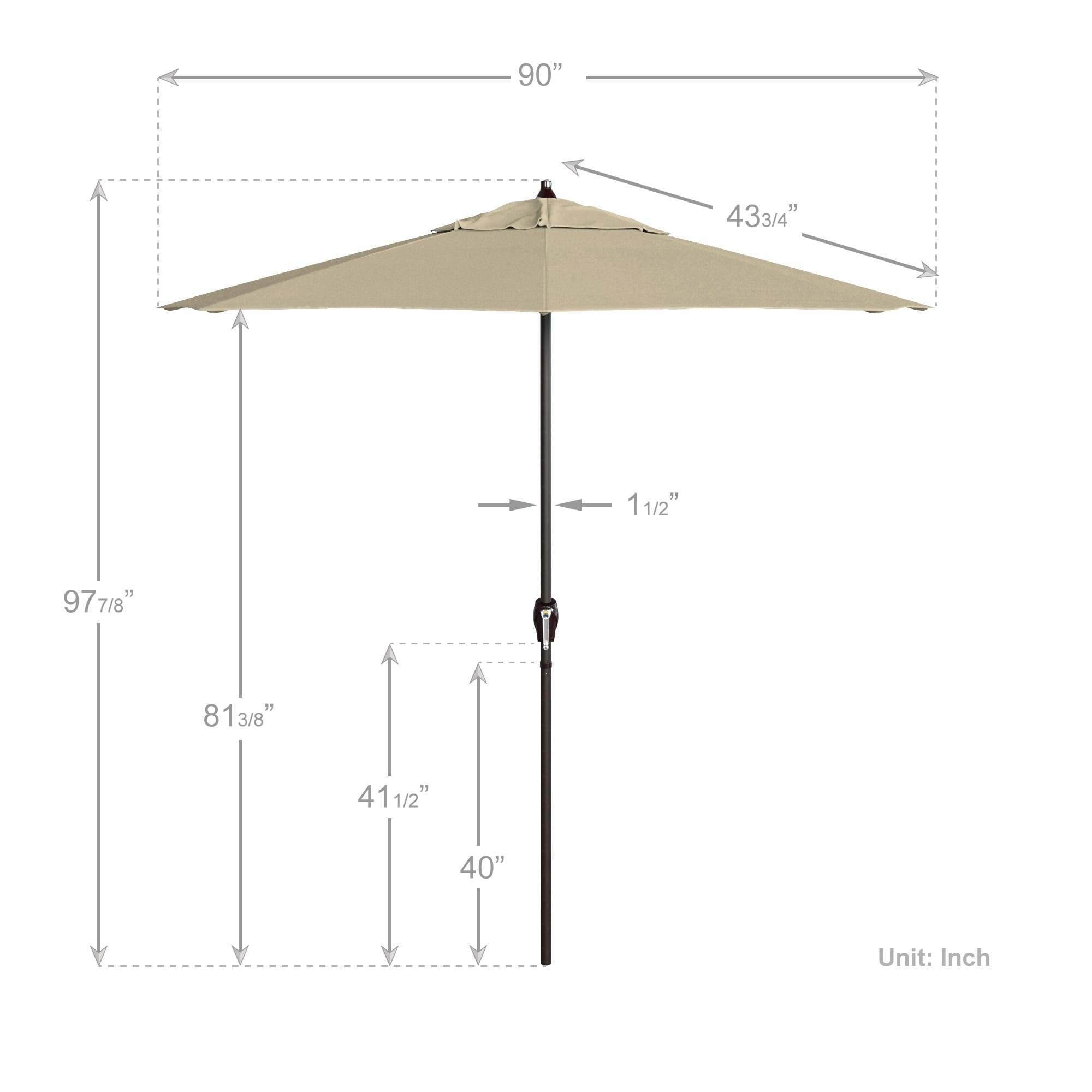 7 inch patio umbrella Grosfillex Market - Foot Diameter - Wooden Pole - Pacific Blue foot canopy and helps resist warping and other damage in the wind;ALL JEAREY 7.5 ft. Steel Outdoor