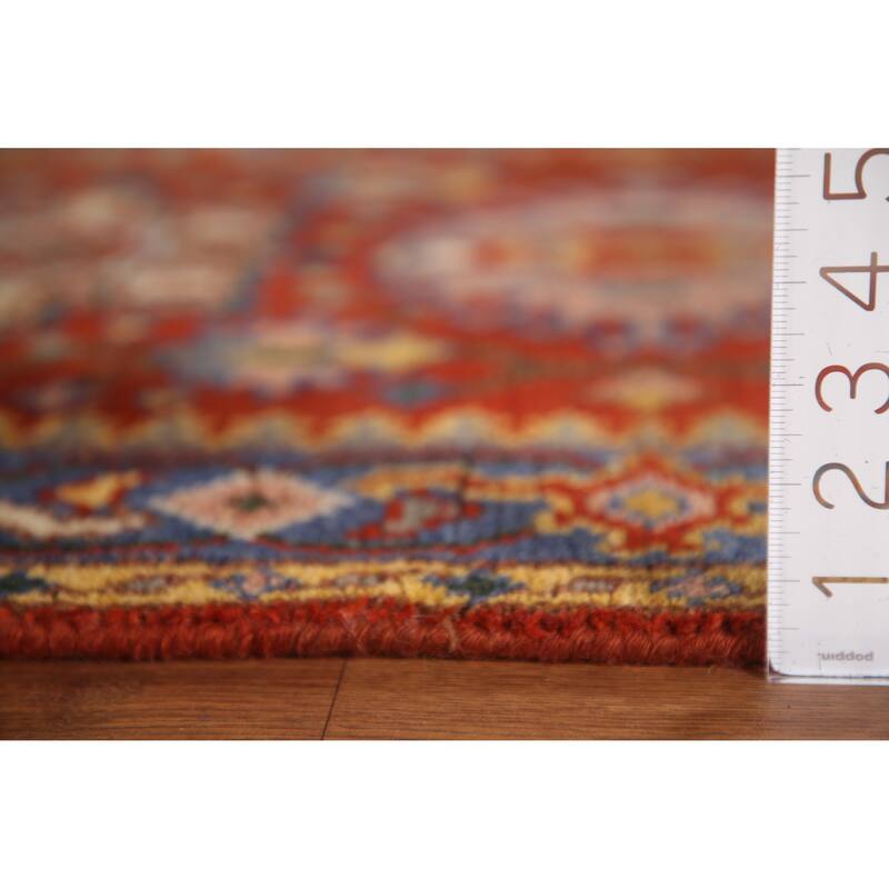 Geometric Kazak Indian Runner Rug Hand-knotted Wool Carpet - 2'8"x 10'0"