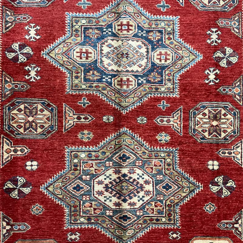 HERAT ORIENTAL Handmade Super Kazak Wool Rug - 5'6" x 8'1"