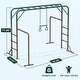 preview thumbnail 13 of 17, Hapfan 400lbs 3-in-1 Heavy Duty Metal Monkey Bar Set, Outdoor Playset with Gymnastics Bars & Trapeze Swing for Backyard Outdoor