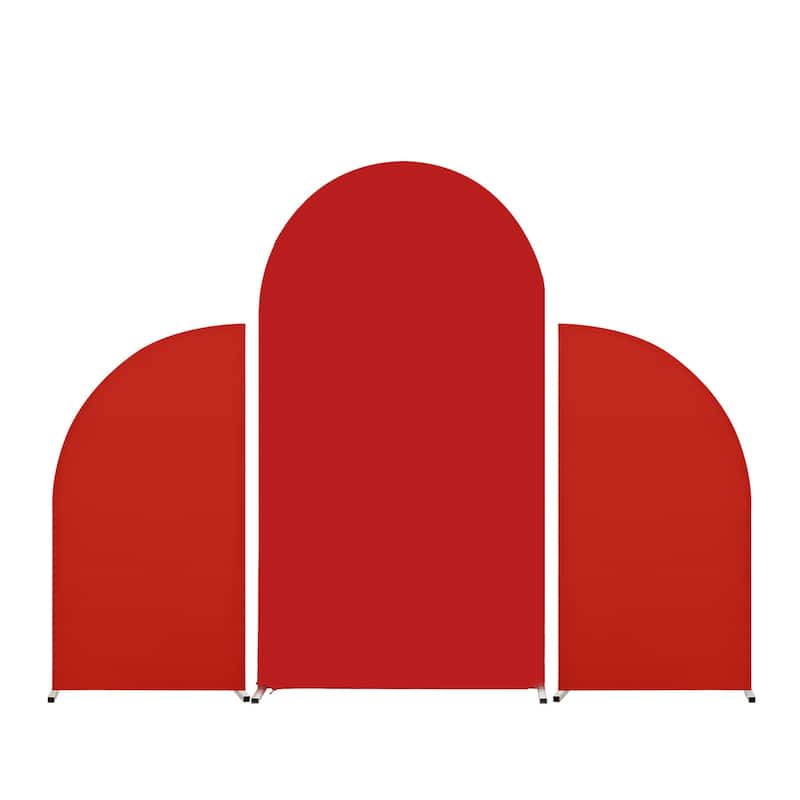 Set Of 3 Wedding Arch Cover Dual-Sided Color Round Top and Half Moon Arch Stands Cover with Zipper