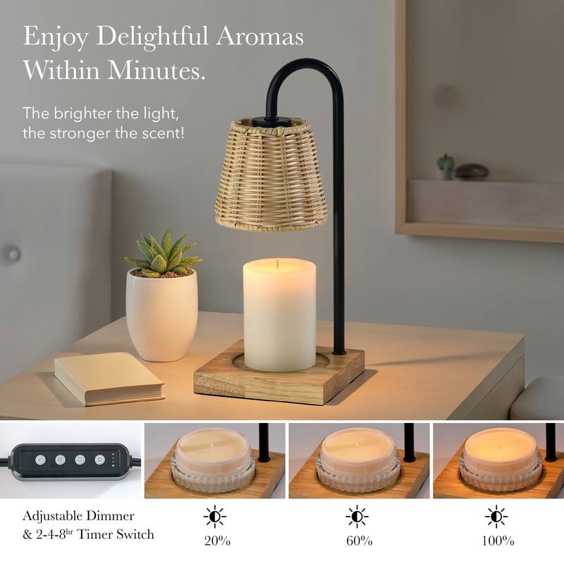 Ridgley Candlewarmer Lamp with Timer - Dimmable Wax Melt Heater, 3 Lighting Modes & Auto Shutoff