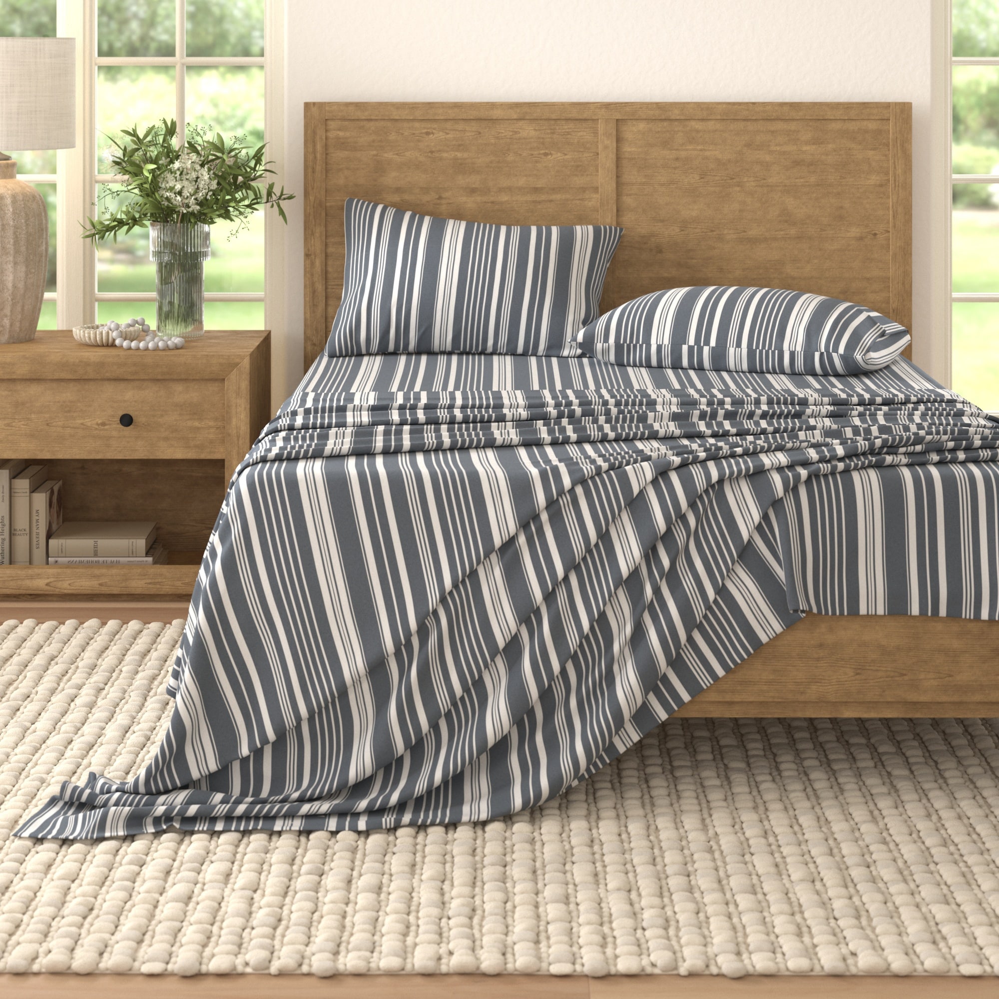 Linery & Co. Striped Brushed Microfiber Bed Sheet Set