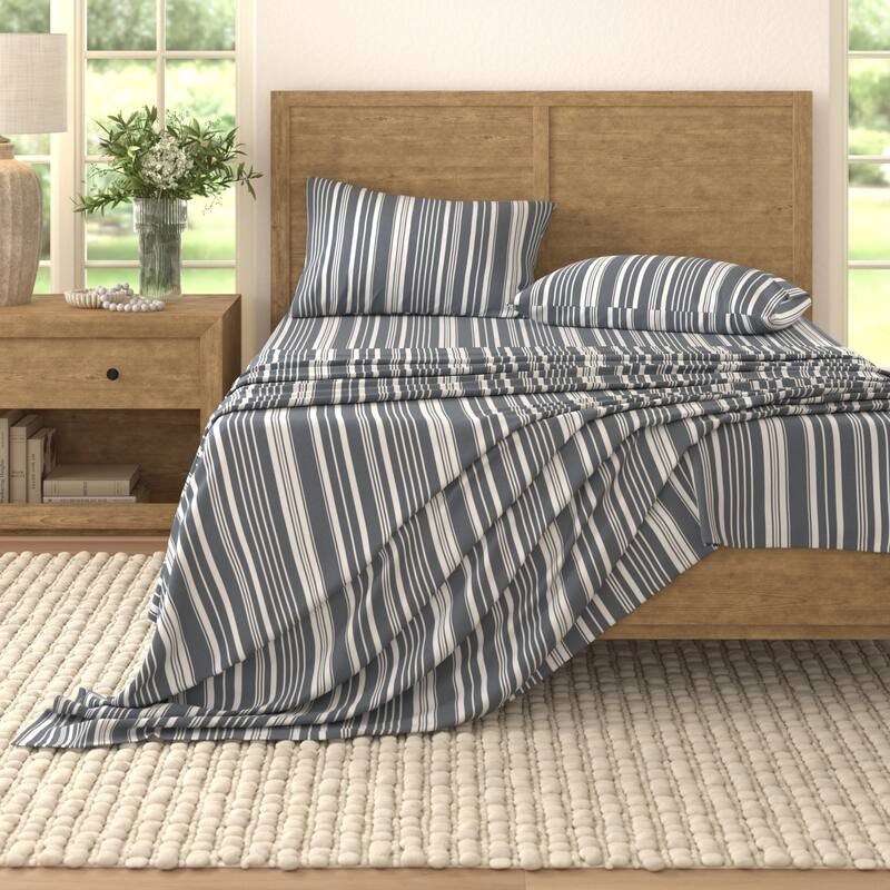 Linery & Co. Striped Brushed Microfiber Bed Sheet Set