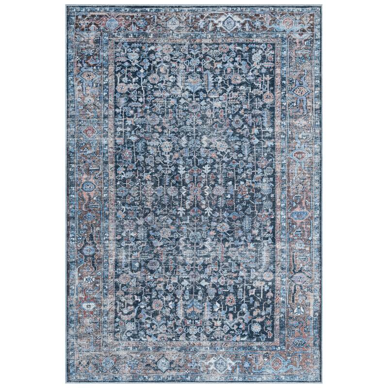 Everwash Callaghan Edith Distressed Vintage Machine Washable Area Rug - 5' 2" x 7' 2" - Blue