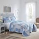 Laura Ashley Paisley Patchwork Cotton Reversible Blue Quilt Set - Bed ...