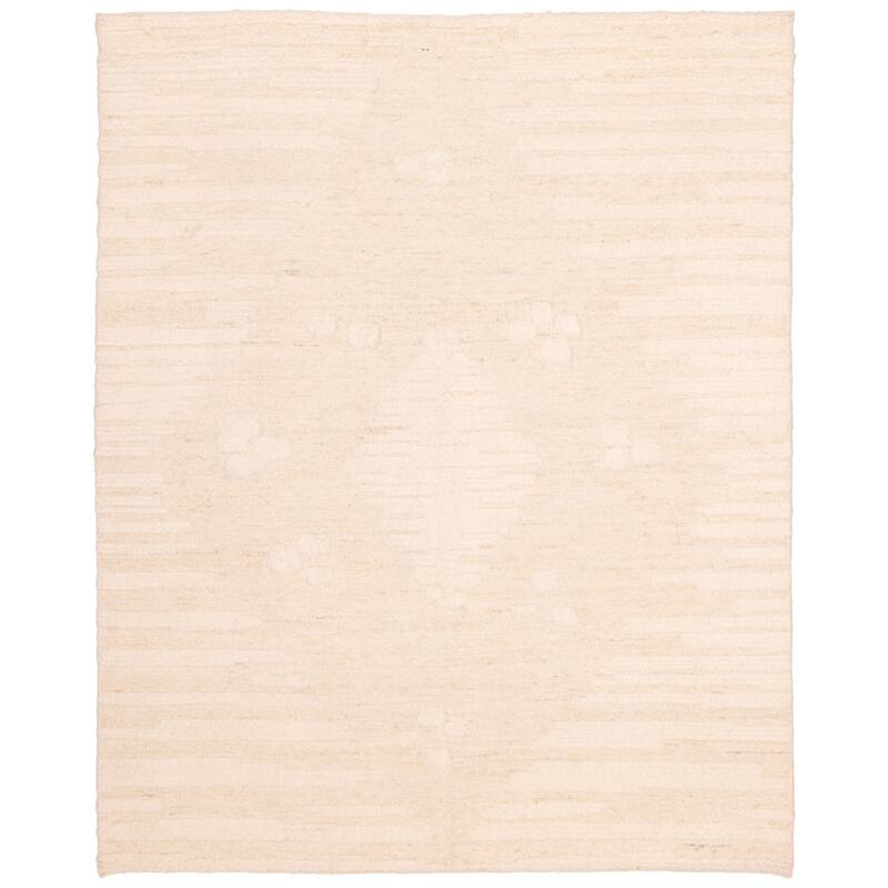ECARPETGALLERY Hand-knotted Looma Cream Wool Rug - 8'0 x 9'9