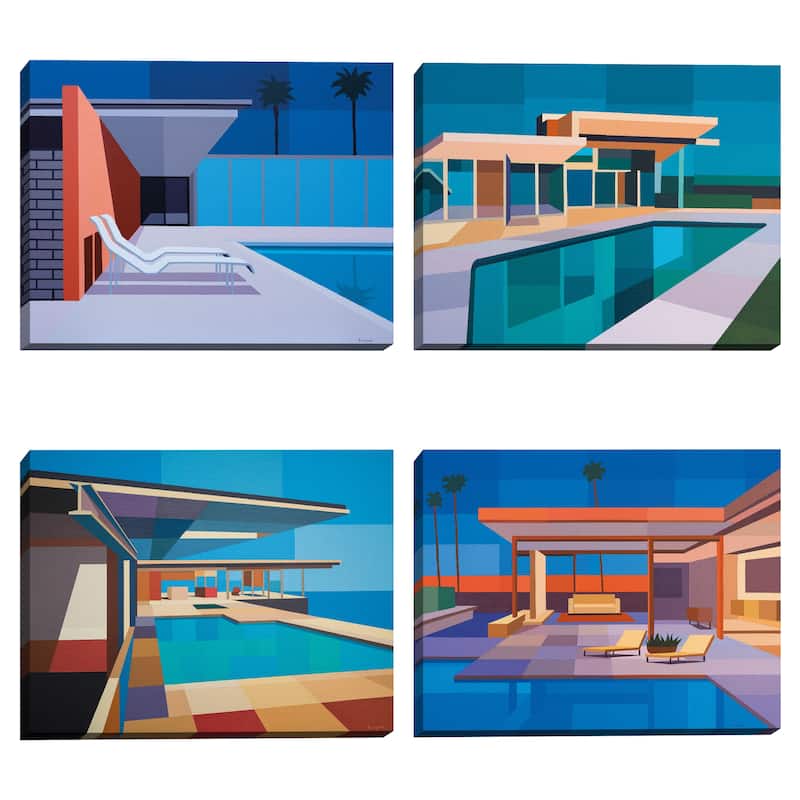 Modernist Set of 4 Canvas Art Prints