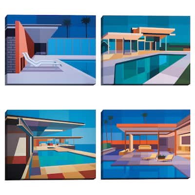 Modernist Set of 4 Canvas Art Prints