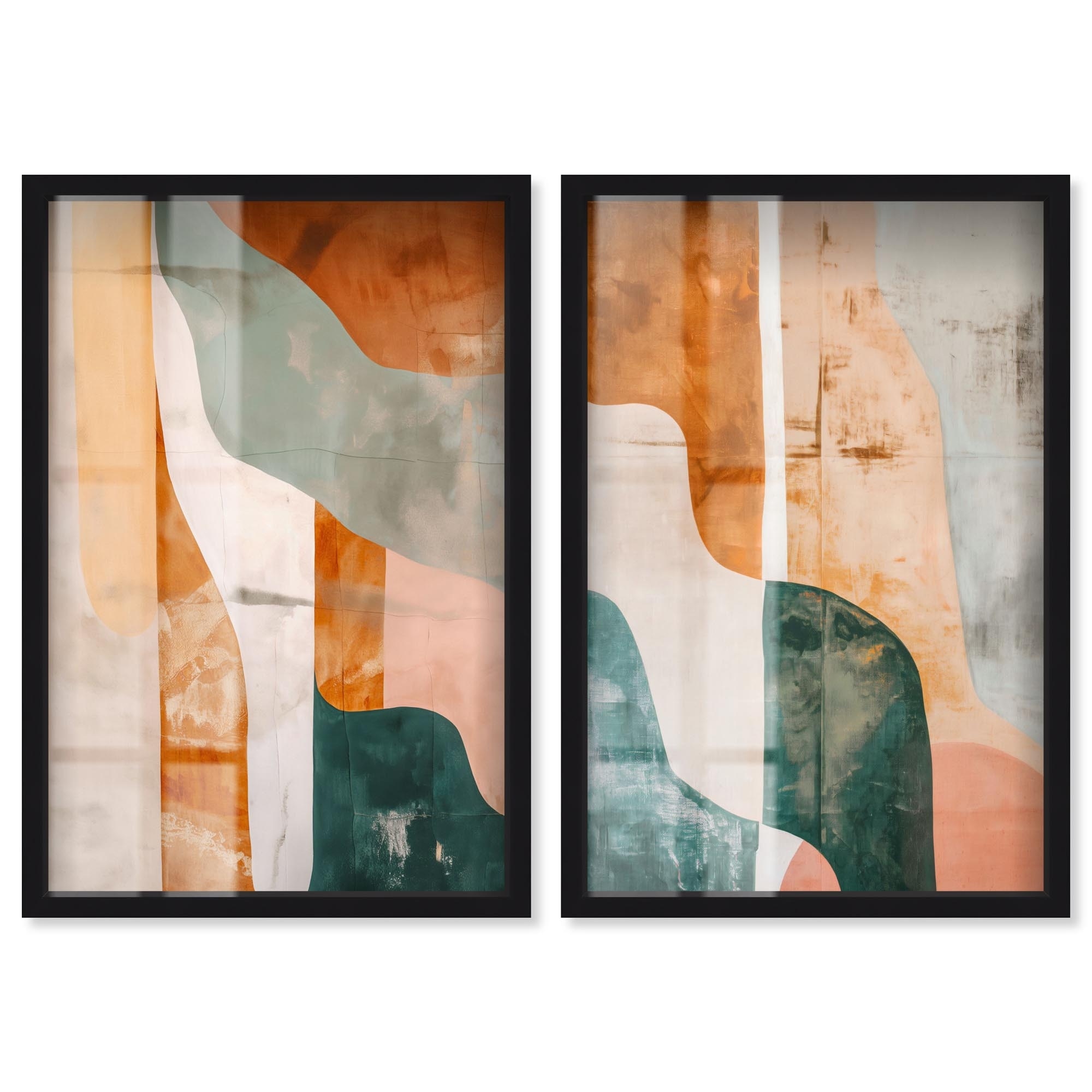 Luxe Abstract Room Art 2 Panel Set Shadowbox Print by Art Remedy