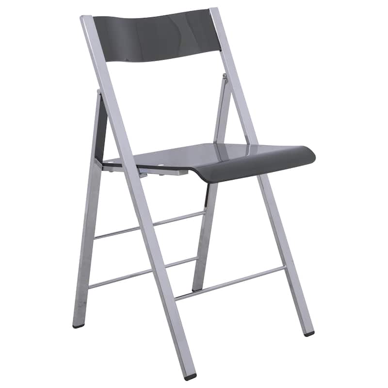 LeisureMod Menno Modern Acrylic Folding Chair - Red - 4 x 30 x 16.5
